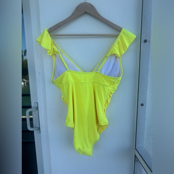 Yellow Ruffled Swimsuit - Picture 2 of 2